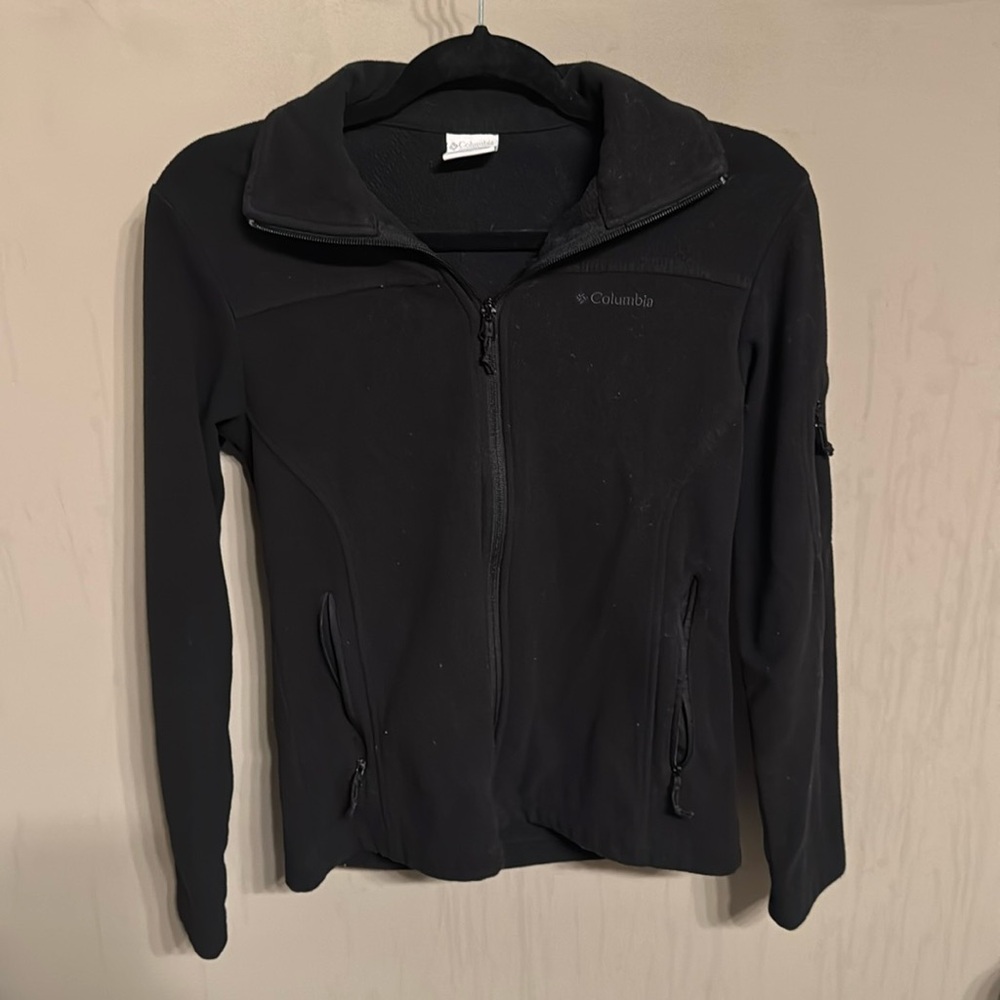 Columbia black unisex full zip fleece jacket size xs